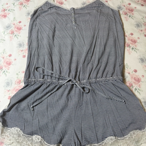 Victoria's Secret Other - Victoria's Secret Black and‎ White Striped Pajama Romper
